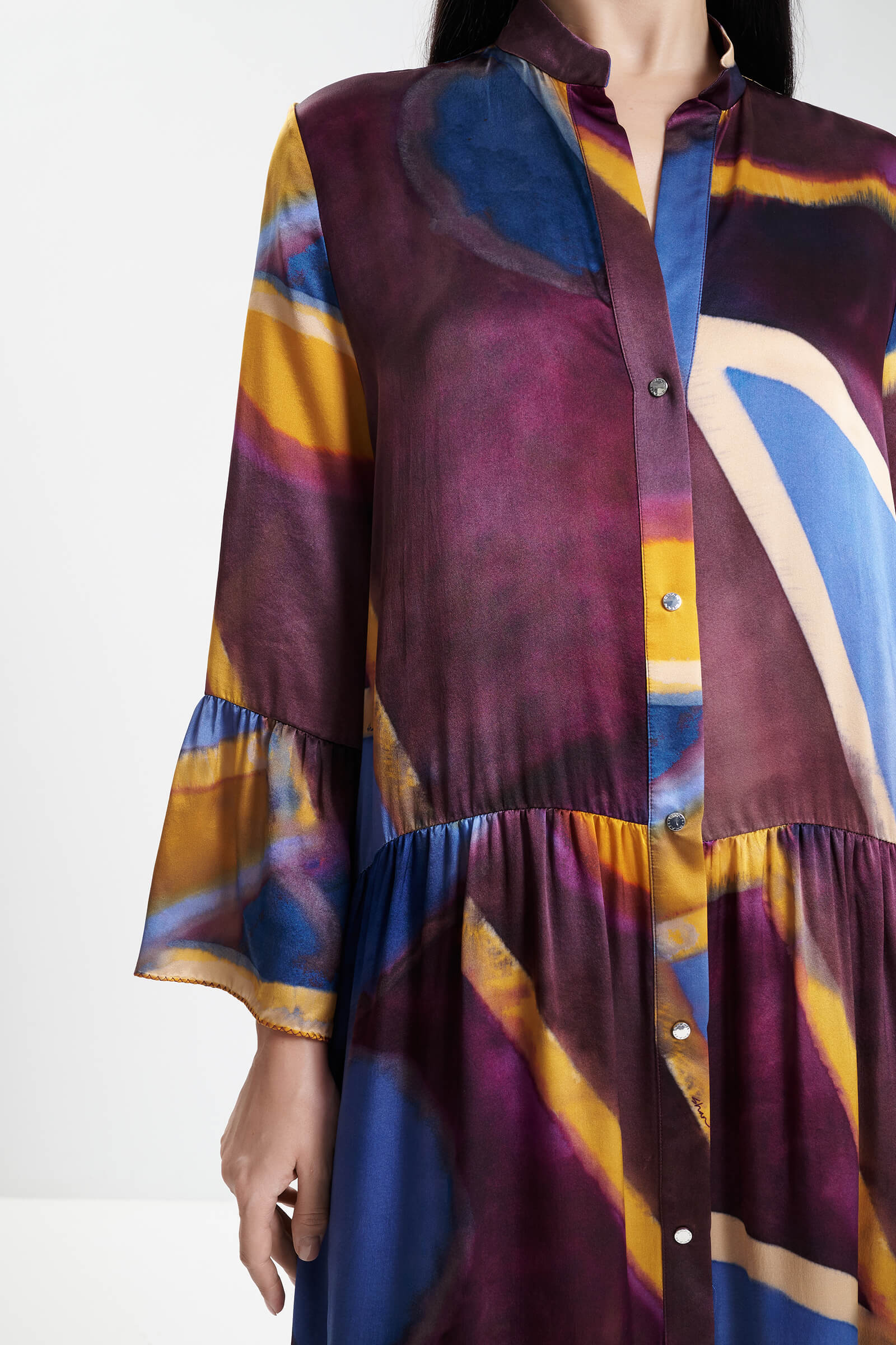 Шелковое платье-рубашка свободного кроя Shan 