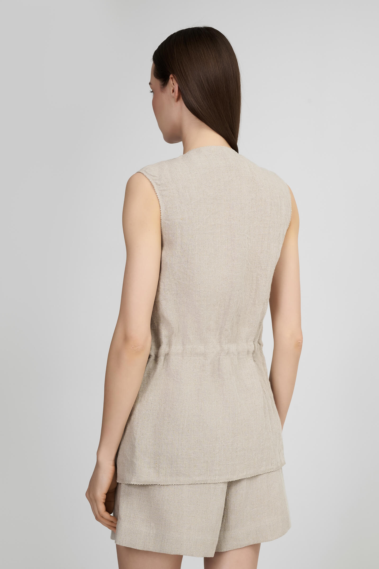 Жилет из 100% льна Shan 