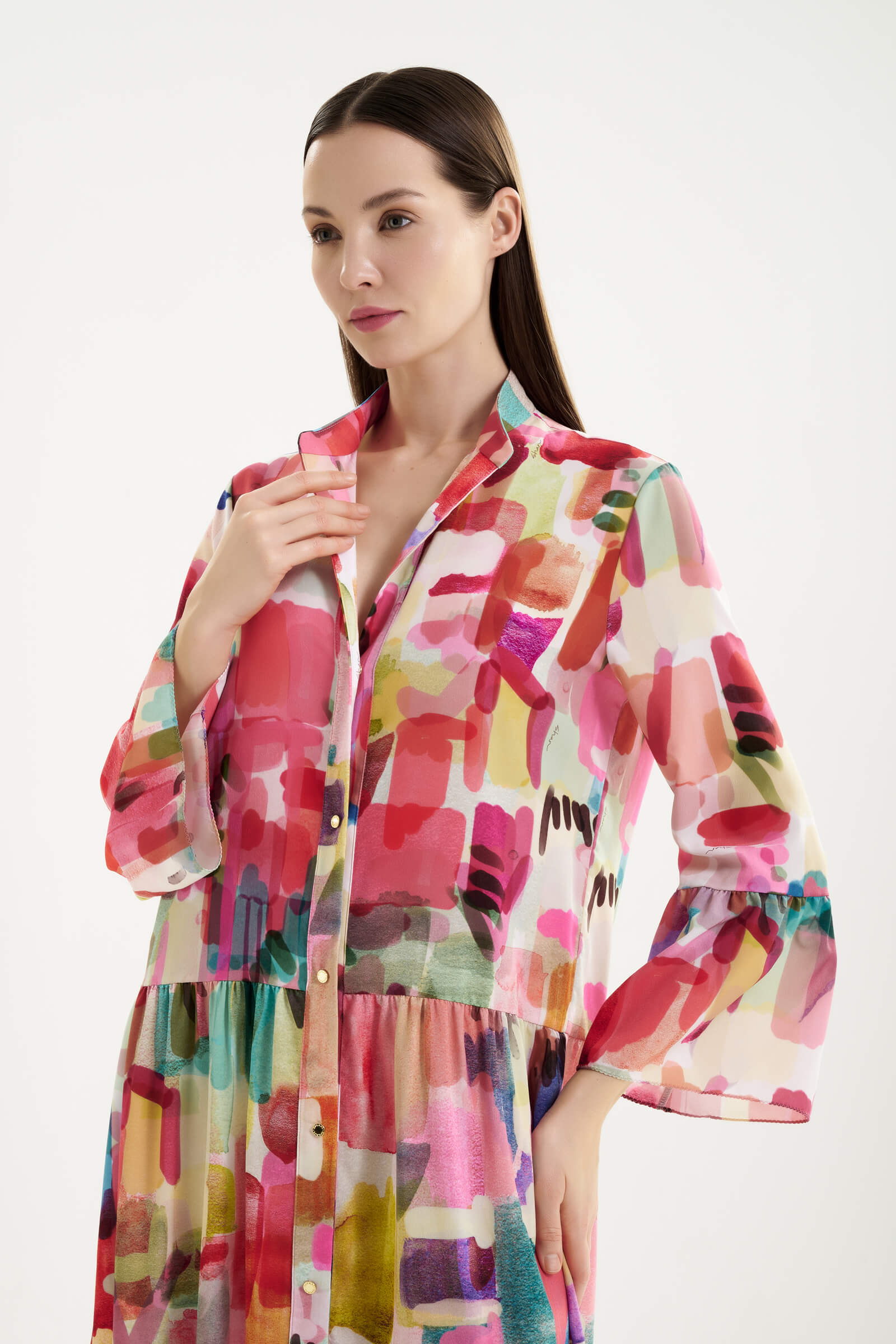 Платье-рубашка с воротником-стойкой Shan 