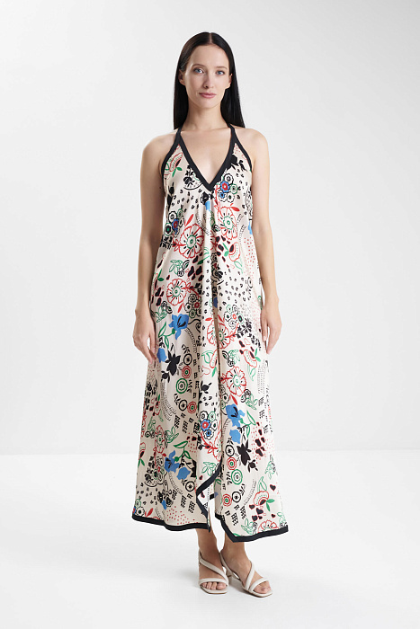 Асимметричное платье из 100% шелка Shan  