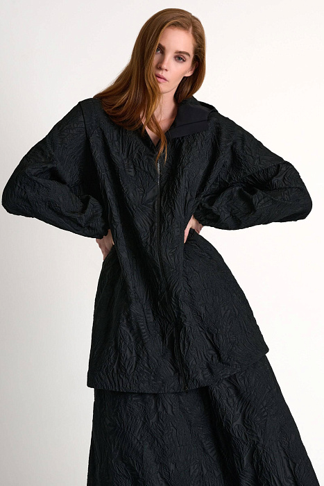 Удлиненная ветровка из фактурной ткани Shan  