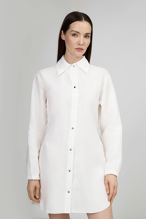 Платье-рубашка из 100% льна на кулиске Shan  