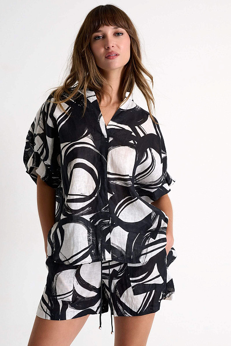 Льняная блузка с рукавом до локтя Shan  