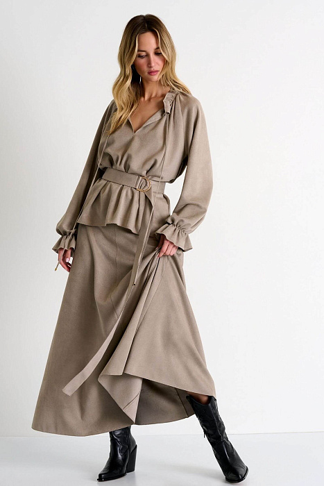 Юбка макси из экозамши Shan  