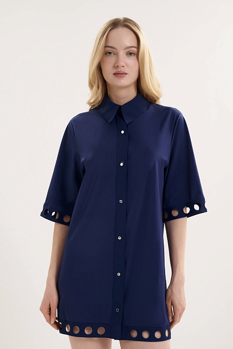 Платье-рубашка с перфорацией Shan  