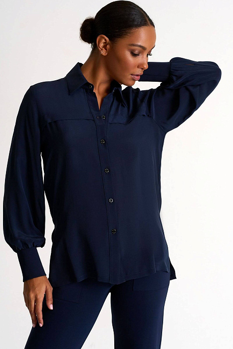 Шелковая рубашка с широкими манжетами Shan  