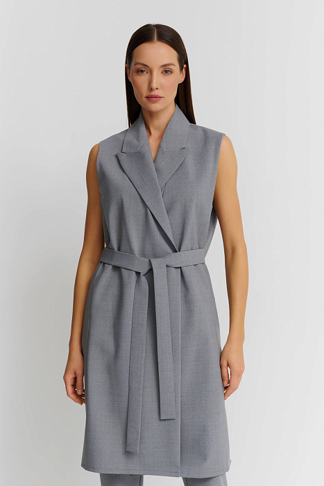 Удлиненный жилет с поясом Shan  