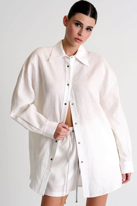 Рубашка с длинным рукавом из 100% льна Shan  