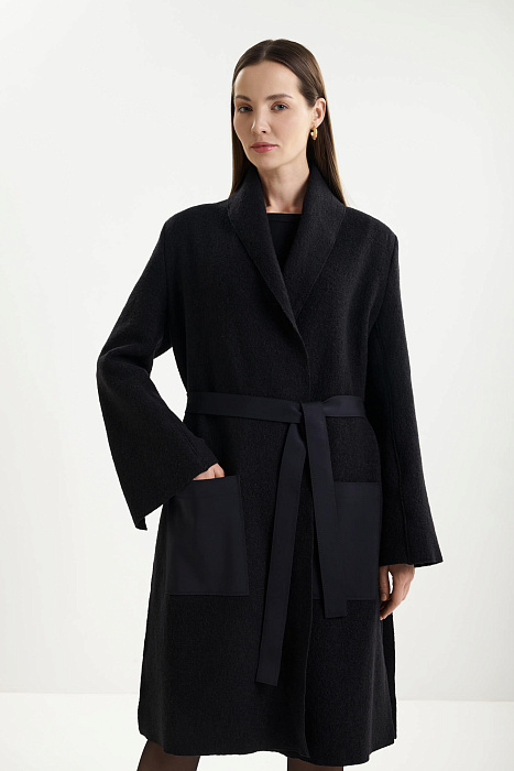 Шерстяное пальто с поясом Shan  