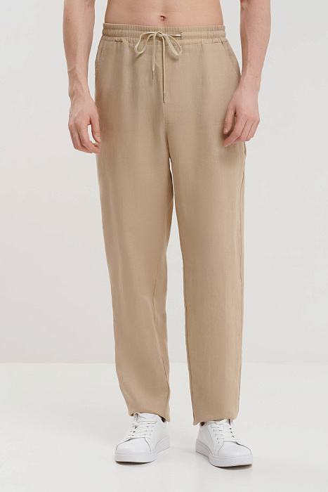 Льняные брюки на резинке Shan  
