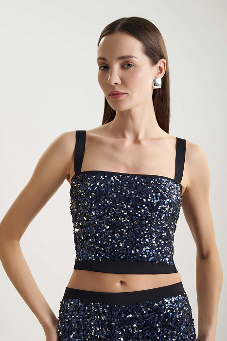 Укороченный топ с пайетками Shan  
