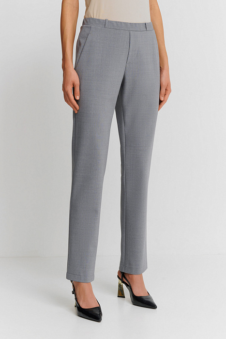 Прямые брюки на резинке из шерсти Shan  