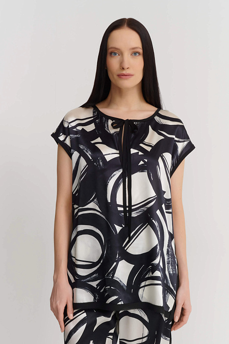 Шелковая блузка с коротким рукавом Shan  