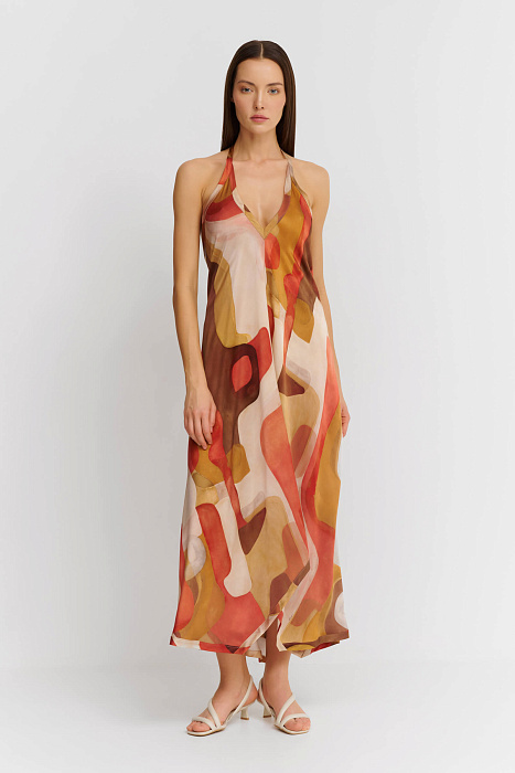 Шелковое платье с открытой спиной Shan  