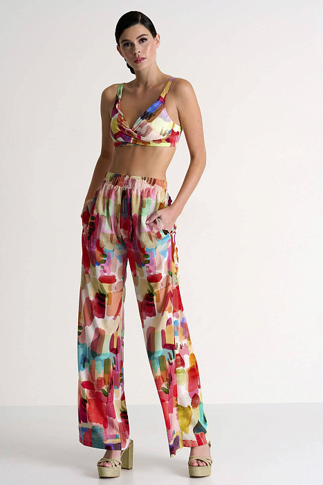 Брюки из 100% шелка Shan  