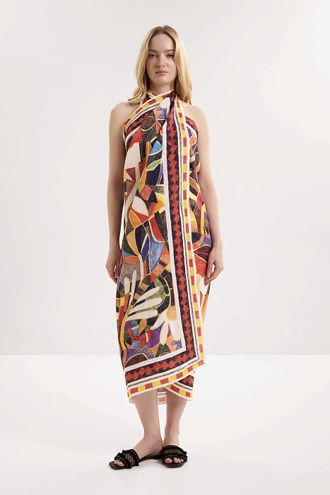 Парео из 100% льна с принтом Shan  