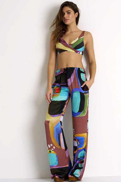 Прямые шелковые брюки Shan  