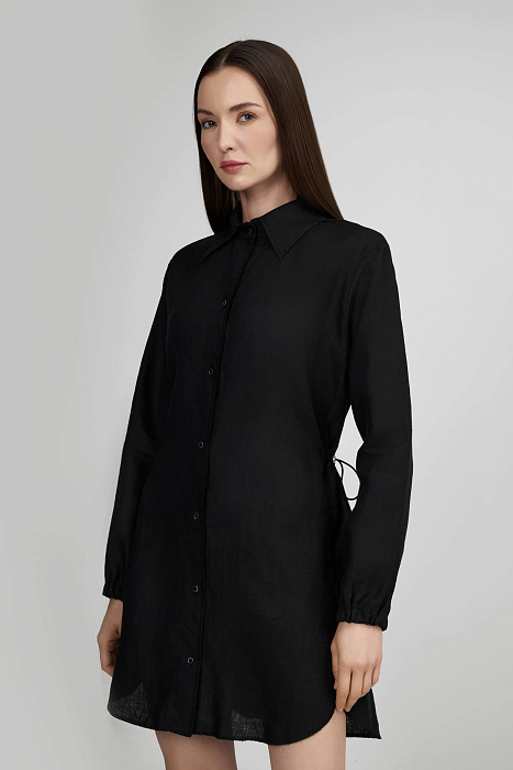 Платье-рубашка из 100% льна на кулиске Shan  
