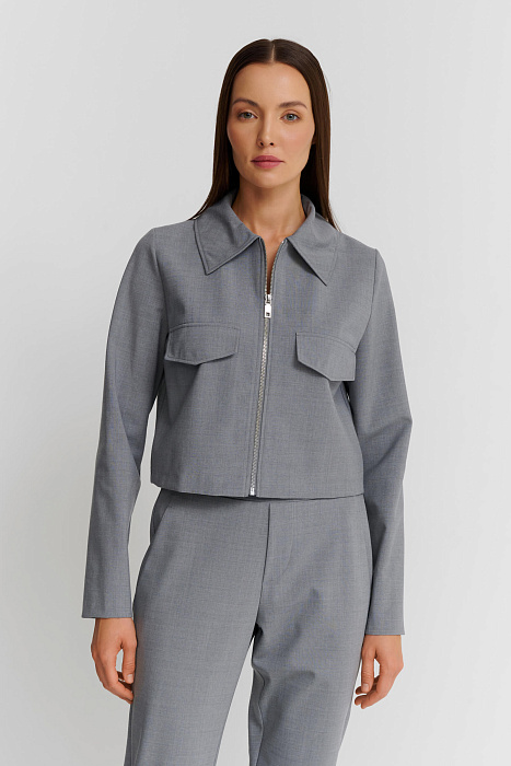 Укороченный жакет на молнии Shan  