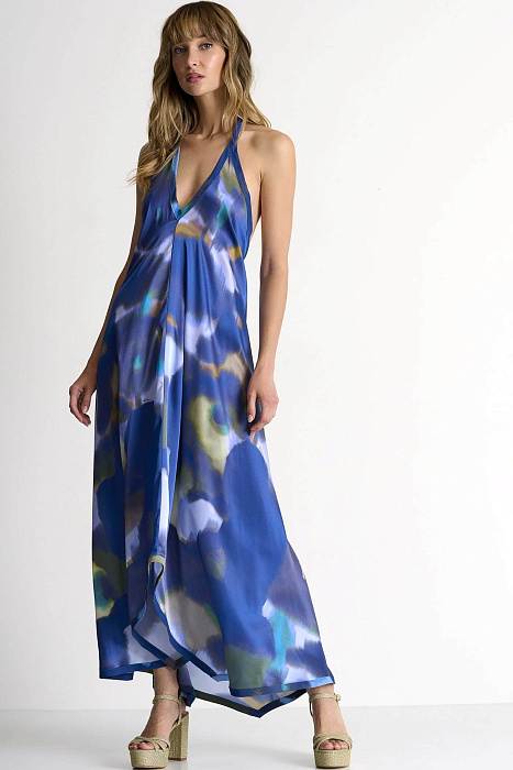 Шелковое платье с открытой спиной Shan  