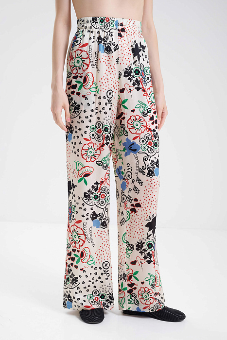 Брюки из 100% шелка Shan  