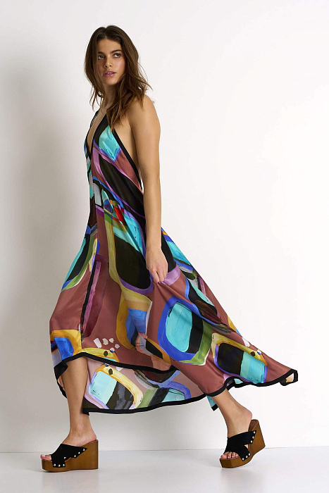 Шелковое платье с открытой спиной Shan  