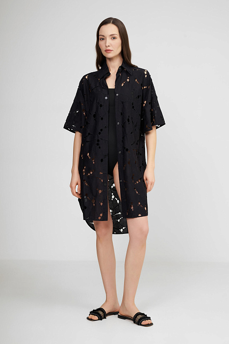 Хлопковая туника с вышивкой ришелье Shan  