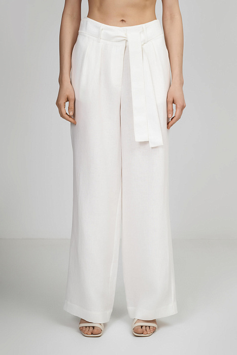Льняные брюки со съемным поясом Shan  