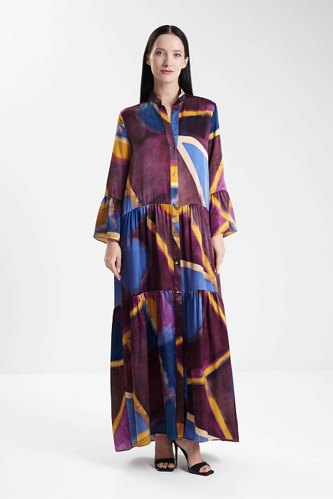 Шелковое платье-рубашка свободного кроя Shan  
