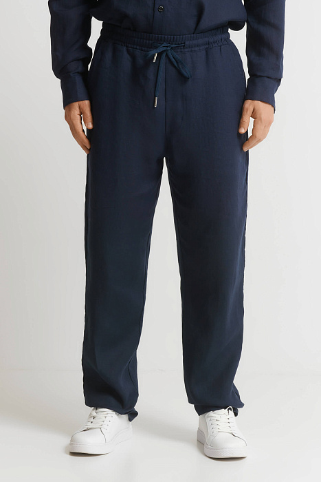 Льняные брюки на резинке Shan  