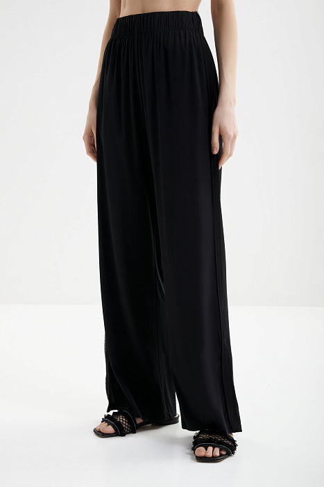 Шелковые брюки с разрезами Shan  