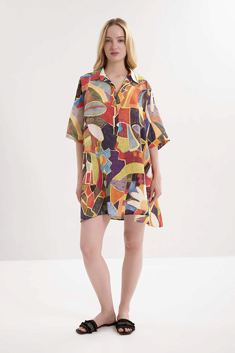 Платье-рубашка из 100% льна Shan  