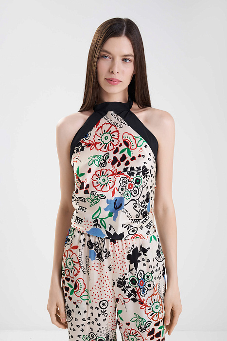 Топ на завязках из 100% шелка Shan  